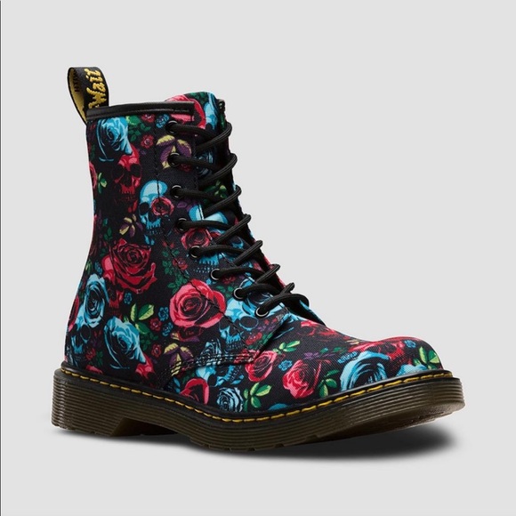 Dr. Martens Shoes - Dr. Martens 1460 Y Pascal Rose Fantasy Skull Boots Grunge 90s 8 Eye | US 6